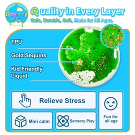 Qoytqoy Squishy Liquid Sensory Gel Tiles 9 Packs - Circle Sensory Fidget Toys for Stress Relief & Sensory Play, Washable Sensory Floor Tiles for Kids in Playroom, Classroom, Travel