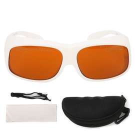 Safety Laser Glasses 532nm 1064nm Wavelength Protective Goggles Wearproof for Eye Protection(White )