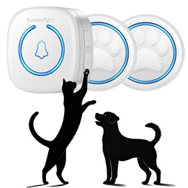 Dog Bells to Go Outside - Wireless Dog Door Bell with 1000ft Range, 60 Melodies, LED, Waterproof Potty Training Bell for Dogs - Dog Door Bells for Potty Training (White - 2 Bells & 1 Receiver)