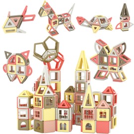 HIWO Magnetic Blocks, 128 pcs, Magnetic Toys, Girls, Toys, Magnetic Blocks, Kids, Educational Toys, Toddlers, Boys, Magnetic Toys, 3D Puzzle, Game, Model DIY, Building Blocks, Toys, Keys, Birthday,