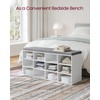 VASAGLE Shoe Bench with Cushion, Storage Bench with Padded Seat,