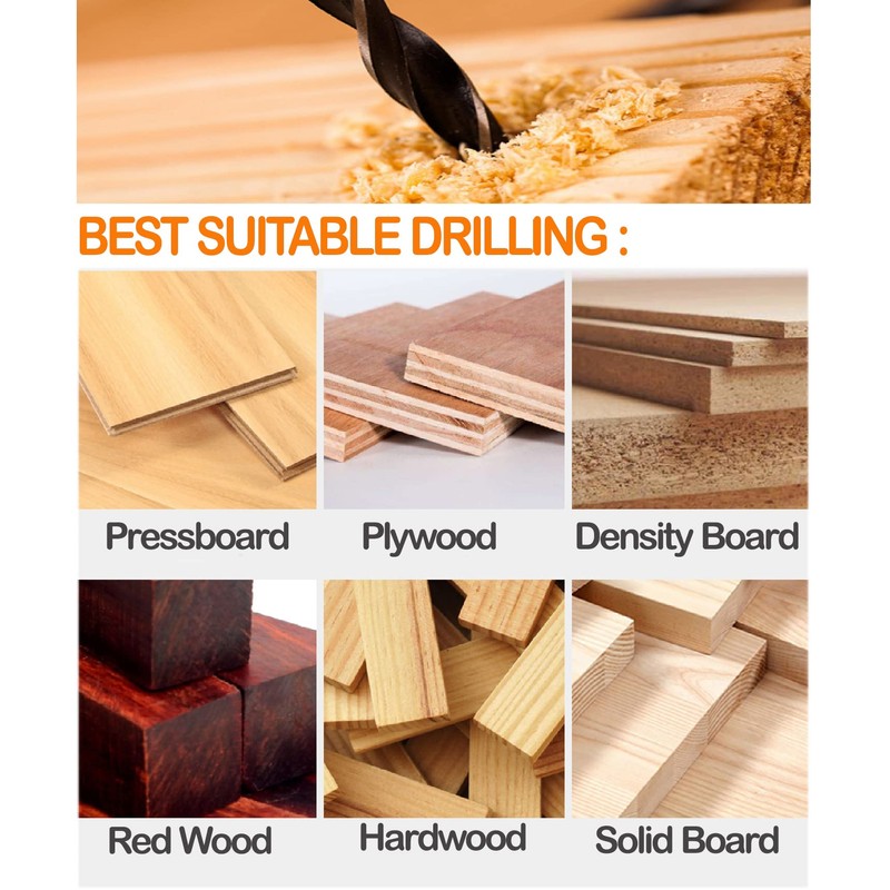 Brad Point Woodworking 60Pcs Drill Bit Set Drill for Hardwood