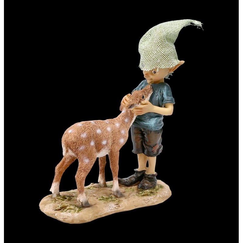 Pixie Goblin Figure with Fawn Bambi and Me Gnome Dwarf