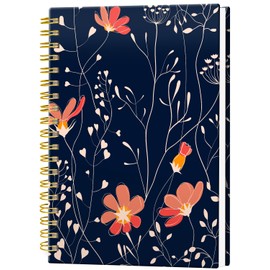 Spiral Notebook A5, Hardcover Journal for Women, 120 Pages Thick College Ruled Paper, Perfect for Office, School, or Home Use(Wild Plants Flower)