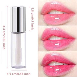 Lip Gloss Tube, 45 Piezas Tubo de Brillo Labial de 1,5 Ml Botella De BáLsamo Labial De PláStico Transparente Botella De SubdivisióN CosméTicos Hechos A Mano Envase CosméTico