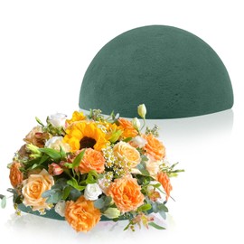 2 Pcs Floral Foam Half Balls, 7.5"W x 3.7"H Half Round Green Dry & Wet Flower Foam for Fresh or Artificial Flower Arrangements, Florist Foam for Craft Supplies,Wedding, Birthdays, Home Decor