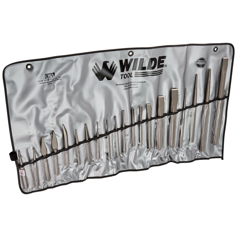 Wilde Tool K20.NP/VR 20-Piece Punch & Chisel Set-Vinyl Roll