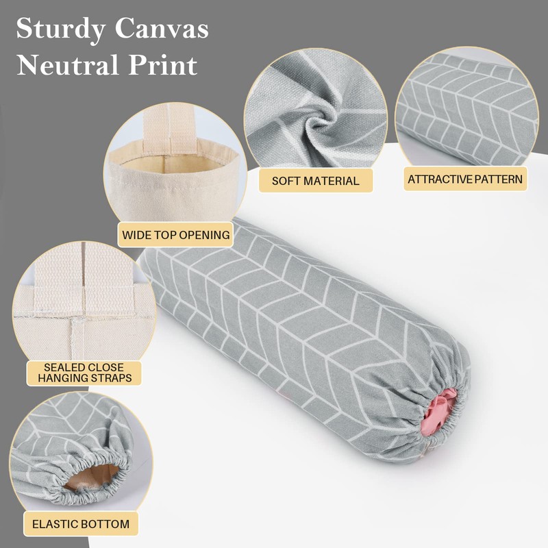 LeCorner Plastic Bag Holder, Canvas Grocery Bag Holder Dispenser, Wall