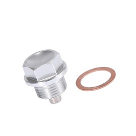 Partuto 1 Set M18 x 1.5 Magnetic Oil Drain Plug Sump Drain Nut Silver Tone Replacement