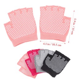 Generic 4Pairs Womens Slip Yoga Gloves for Dance Comfortable Grip Training Gloves Grey