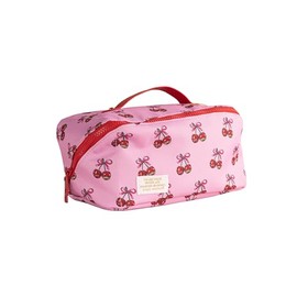 Simply Southern Cosmetic Bag, Fully Lined, 4 Interior Pockets (Cherry - Pink)