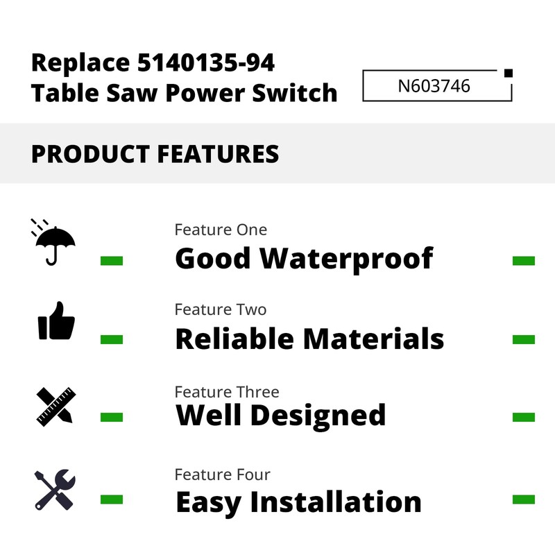 Sthovd N603746 Table Saw Switch Replacement for Dewalt Table Saw