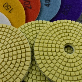 Konfor Diamond Polishing Pads Wet Use 4 Inch for Grinding Stone Marble Granite Counter Tile 10 Pieces Set Mixed Grit 30-6000