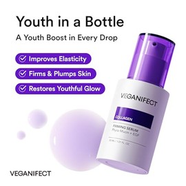VEGANIFECT NMN - Suero de colágeno | Refuerzo de elasticidad y aspecto firme con péptidos y centella asiática y ácido hialurónico | Resistencia de la 