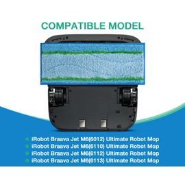 MXZONE 8 Pack M6 Mopping Wet Pads for iRobot Braava Jet m6 (6110, 6012, 6112, 6113) Ultimate Robot,Wet Mopping Pads Compatible with Braava Jet m Series,Washable and Reusable Roomba Mop Pads