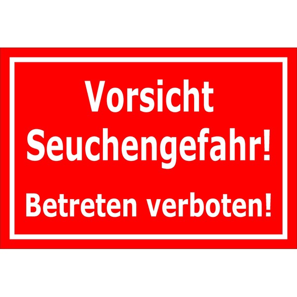 Melis-Folienwerkstatt Sign Caution Disease Danger - 30 x 20 cm