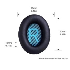 Replacement Ear-Pads Cushions for Bose QuietComfort QC-35 QC-35-ii QC-25 QC-15 QC-2 Headphone, Ae2/Ae2i/Ae2W SoundLink SoundTrue Around-Ear, with Softer Protein Leather (Balac)