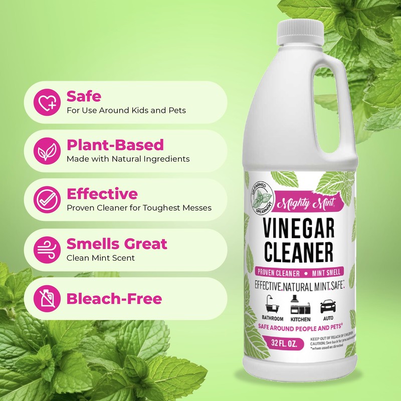 Mighty Mint Vinegar Cleaner, Non-Toxic, All-Purpose Cleaning for Household Surfaces,