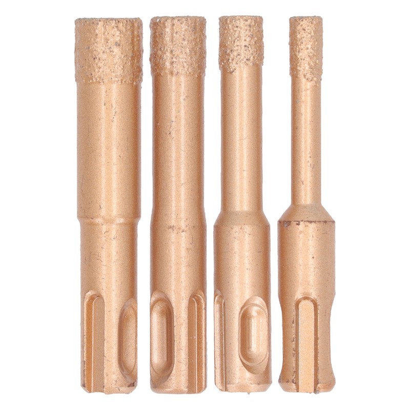 4PCS Brazed Hole Saw Kit Triangle Shank Tile Hole Opener