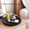 VERTORGAN Lazy Susan Organizer for Kitchen,Bamboo Turntable for Cabinet,Pantry,Vanity,Middle（Black）