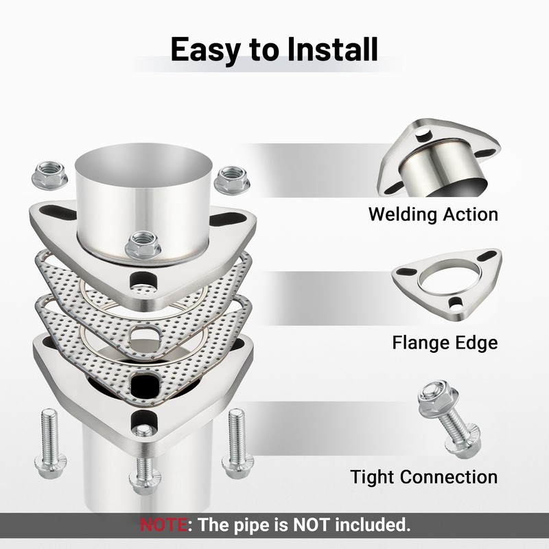 EVIL ENERGY 2.5 Inch 3 Bolt Exhaust Flange Connection Kit,