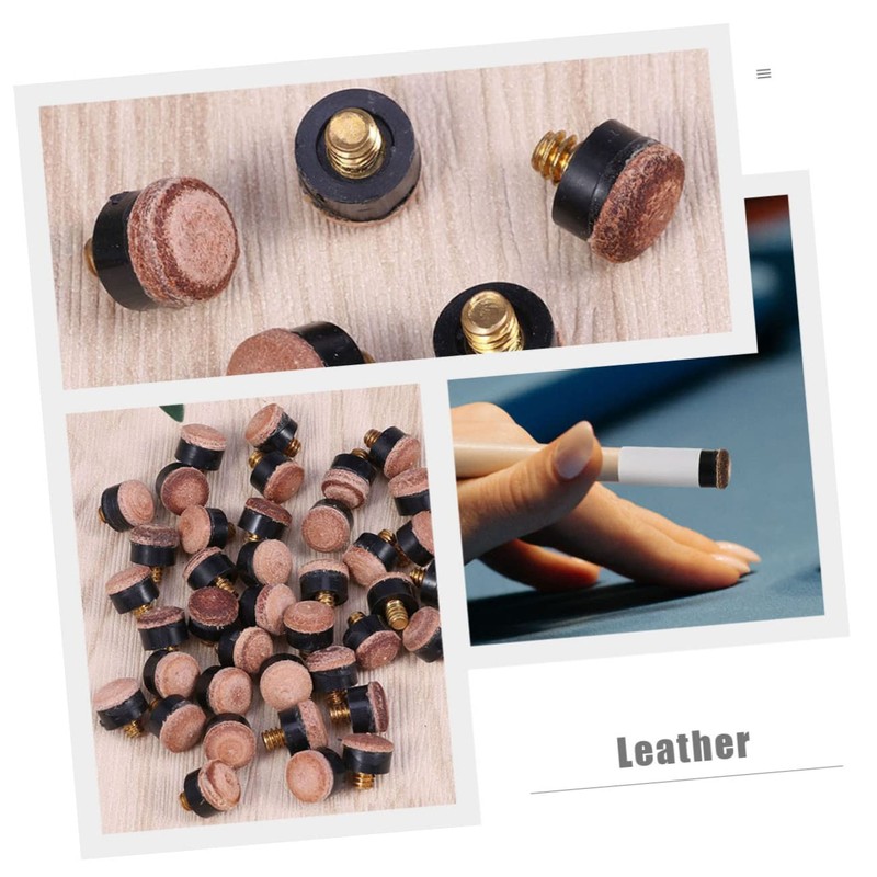 BESPORTBLE 2sets Pool Stick Tips Billiard Replacement Leather Billiard Necessity