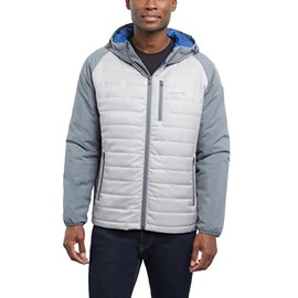 London Fog Men's Mixed Media Active Jacket, Grey, XX-Large