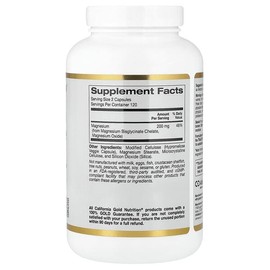 California Gold Nutrition, Magnesium Bisglycinate Chelate, Albion TRAACS®, Veggie Capsules 240 Tablets (100mg per capsule) / California Gold Nutrition (캘리포니아골드뉴트리션), 마그네슘 비스글리시네이트 킬레이트, Albion TRAACS®, 베지 캡슐 240정(캡슐당 100mg)