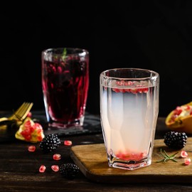 Beverage Glasses 11.8 oz. set of 6 from 1500° C TABLETOP Water Drinking Juice Glass For Soda, Juice, Milk, Coke, Beer, Spirits Women Durable Glass Water Tumblers For Daily Use