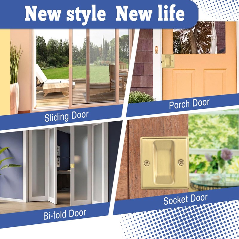 Homotek 2 Pack Privacy Pocket Door Pull - Replace Old