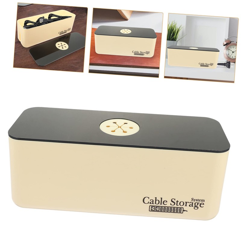 KICHOUSE Cable Organizer Box Cord Storage Management Box for Desk