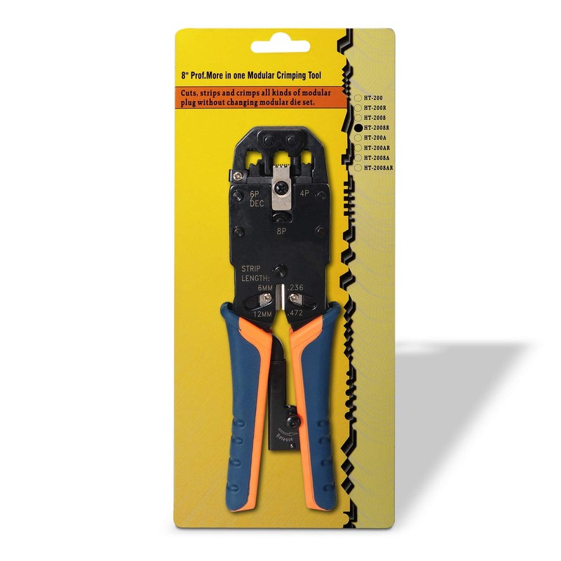 AISENS A142-0311 RJ10/RJ11/RJ12/RJ45 Ratchet Crimping Pliers - Black