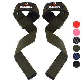 ZASH Lifting Straps for Heavy Weightlifting, Gym Workout, Deadlifting and Powerlifting Straps with Comfortable Neoprene Padded Along with 23 inch Cotton, Durable Bodybuilding & Strength Training Lifting Wrist Strap for Men and Women. (Army Green)