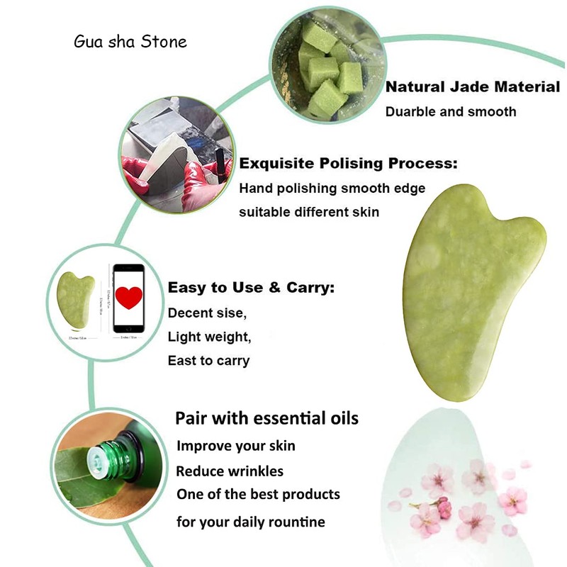 Gua Sha Tools, Green Quartz Natural Gua sha Stone,Traditional Gua
