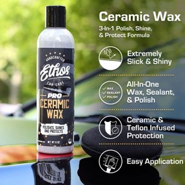 Ethos Handcrafted Car Care Ethos Ceramic Wax - Aerospace Coating Protection | Ceramic Polish and Top Ceramic Coat | Ceramic Car Coating | Slick, Hydrophobic Finish