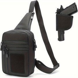 Stand Bag Shoulder Chest Bag Strap Suitable for Hidden Carrying - Color: Black