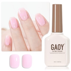 GAOY Baby Pink Gel Nail Polish, 16ml Soak Off UV Light Cure Gel Polish for Nail Art DIY Manicure at Home, Color 1525