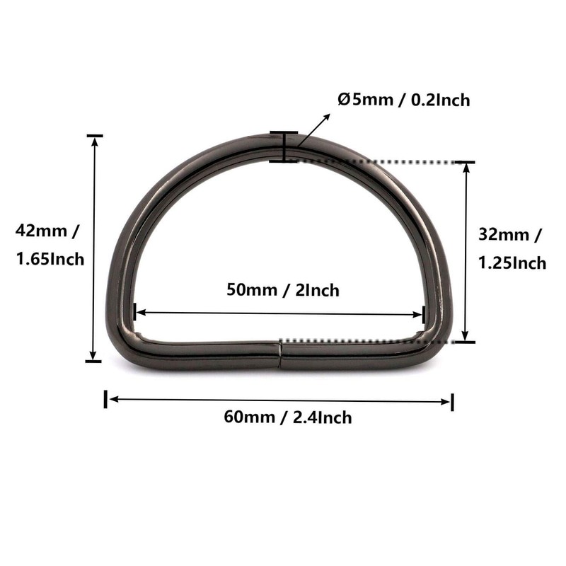 BIKICOCO Metal D-Rings Buckle, 2 Inch Non-Welded for Webbing Sewing