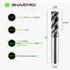 SHAPPRO 3/8 Inch Shank Carbide Square End Mill, 4 Flute