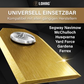 LoHaG – Robot Lawnmower Replacement Blades + Screws for Husqvarna Automower Gardena Yard Force, with Titanium Carbite Alloy, Pack of 15