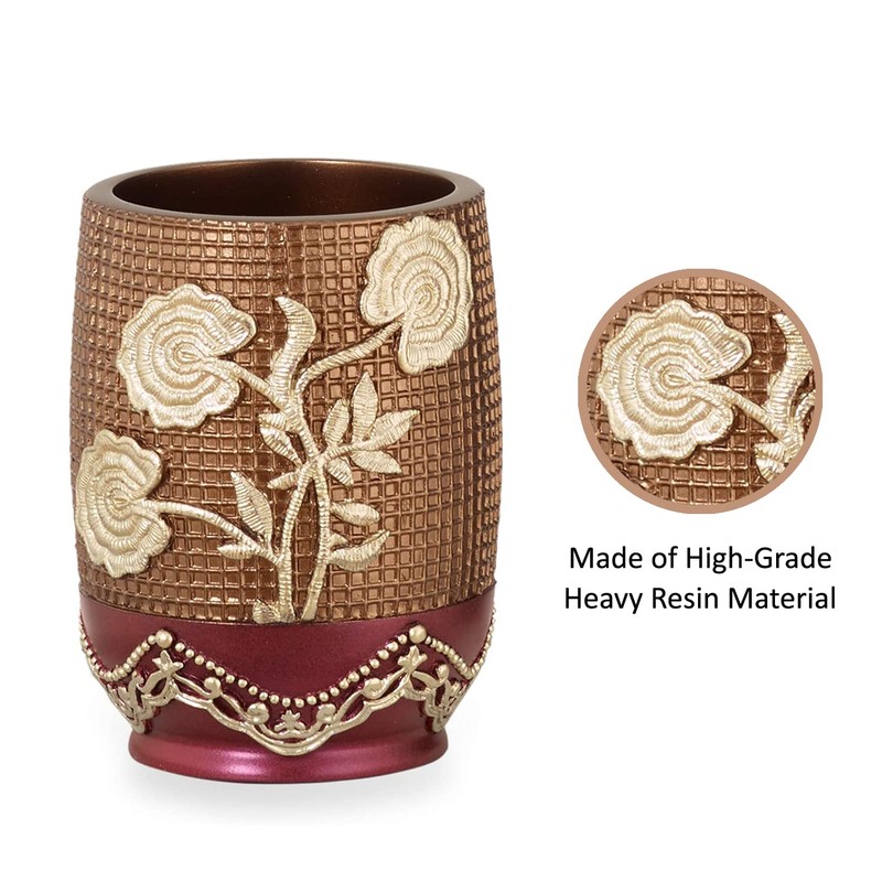 Popular Bath Ombre Rose Design Tumbler, Burgundy