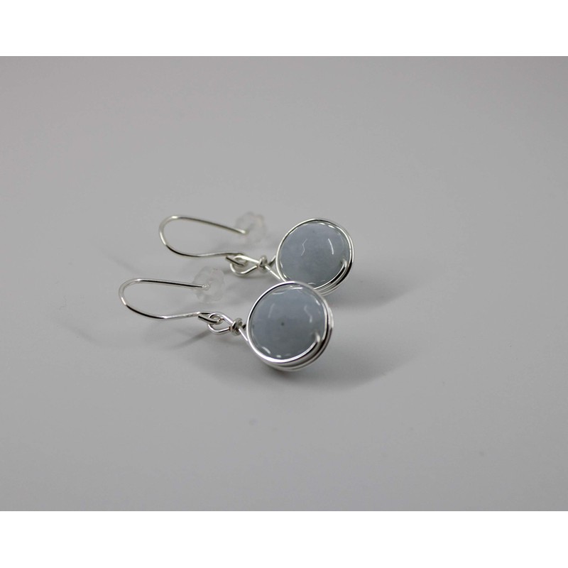 Ohrringe ELEGANCIA Edelstein Aquamarin facettiert (Silber)