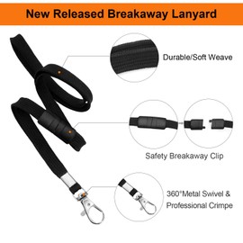 Fushing Lanyards for Neck,10 Pcs Breakaway Safety Lanyard with Metal Clip for Id Card Holder