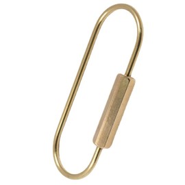 QWEQWE Lock Keychain Lock Durable Brass Screw Lock Clip Key Chain Ring, Simple Style Car Key Ring for Men Women, Key Ring Organizer (Hexagonal), Gold, 3.42 x 1.25 x 0.19 inches; 0.91Ounces