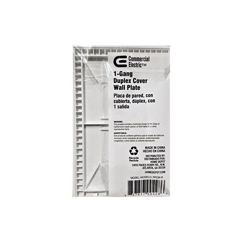 1-Gang Duplex Cover Wall Plate 205523, Smooth