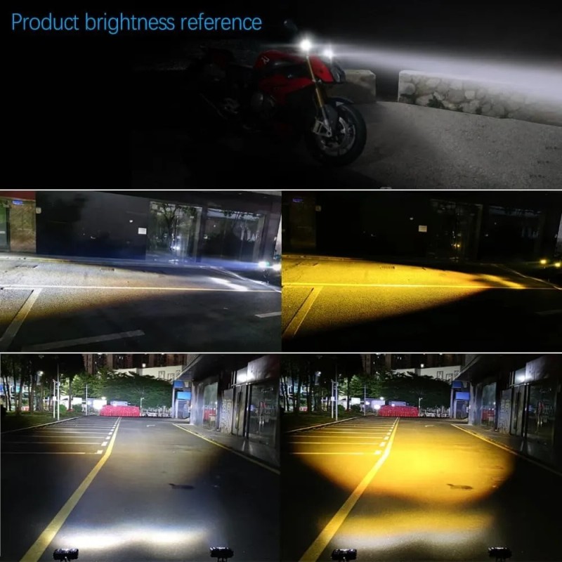 Par Luces Led Auxiliares Faros Para Motos Auto Impermeable
