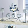 KEHAIL 3 Arms Crystal Candle Holders, Arch Candlestick Table Candelabras