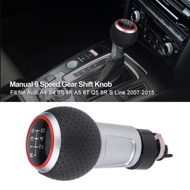 Car Gear Head, Car Stick Shifter 6 Speed Gear Knob for A4 S4 B8 8K A5 8T Q5 8R 2007-2015(Red)