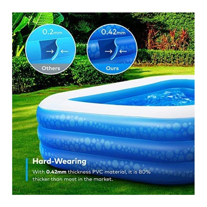 DREO Inflatable Swimming Pool, 95" X 56"X 21" Ball Pit,