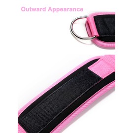 Adjustable Ankle Strap with Double D-Rings Support Ankle Straps for Cable Machines for Kickbacks, Workouts, Leg Extensions, Curls, and Hip Abductors for Men and Women (Pink, One size)